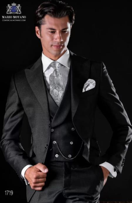 Mens Wedding Tuxedo - Groom Tuxedo - Gray Suit