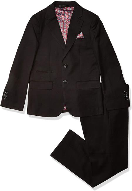 Isaac Mizrahi Boys 2-Piece Slim Cut Suit-Husky Sizes - Black