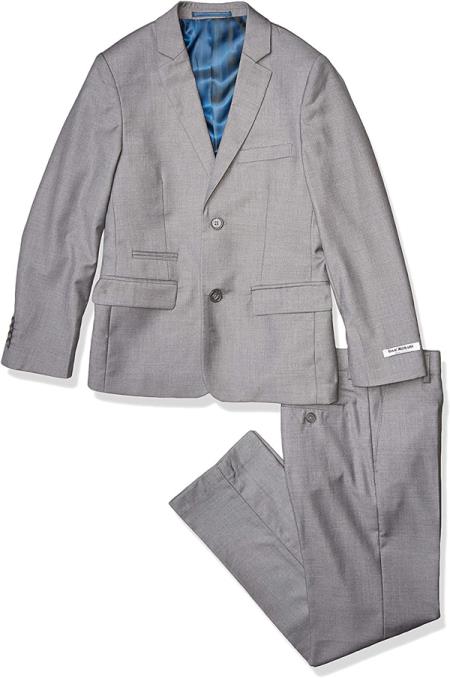 Isaac Mizrahi Boys 2-Piece Slim Cut Suit-Husky Sizes - Charcoal ...