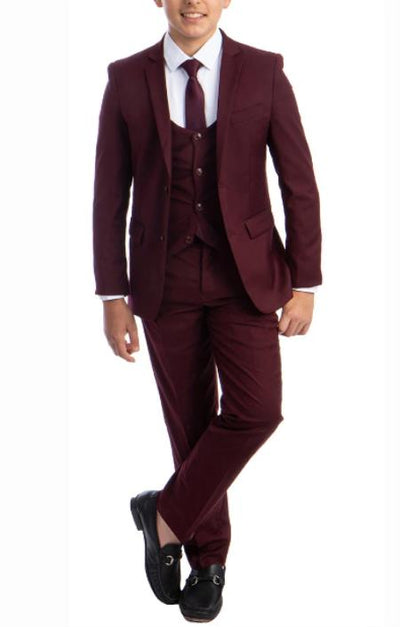 Boys Burgundy Suit