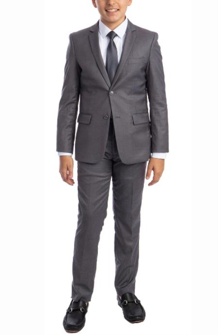 Designer Boys Suit - Designer Kids Medium Grey Suit