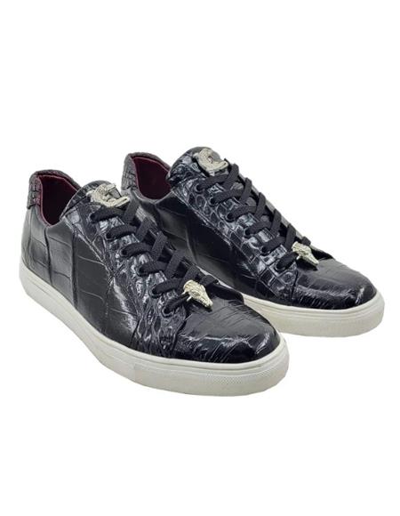 Exotic Alligator Sneaker - Black