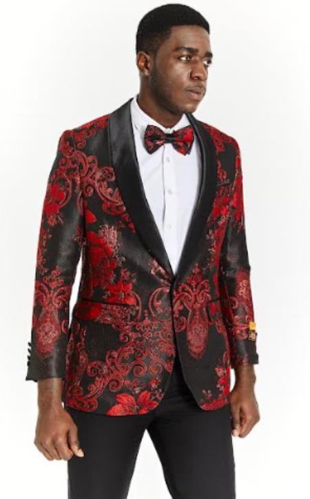 Big And Tall Suit For Men - Jacket + Pants + Bowtie + Pants - Purple Suit main image 1