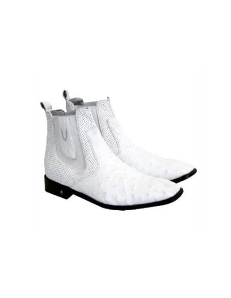 Mens White Cowboy Boot - White