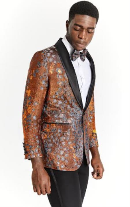 Big And Tall Tuxedo Paisley Tuxedo Sparkling Blazer - Purple Floral Sport Coat main image 0