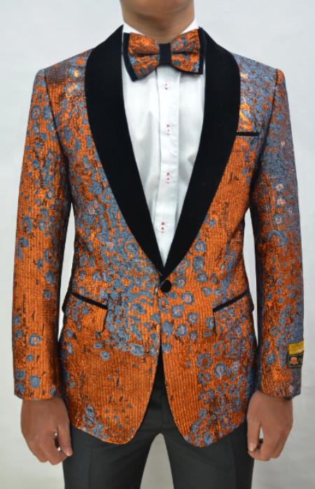 Orange Dinner Jacket - Rust Blazer - Copper Sport Jacket