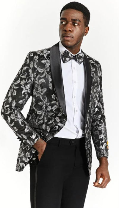 Black and Silver Men Blazers