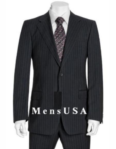 Mens Black Pinstripe Suits