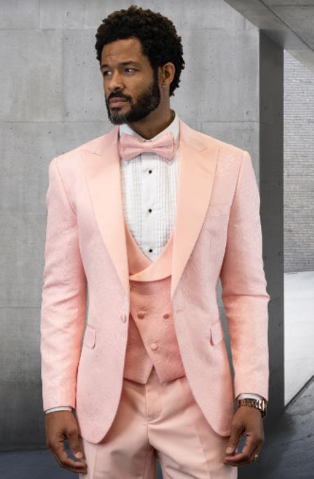 Blush Suit - Pink Tuxedo Suit - Prom 2026 Wedding Tuxedo Vested Suit