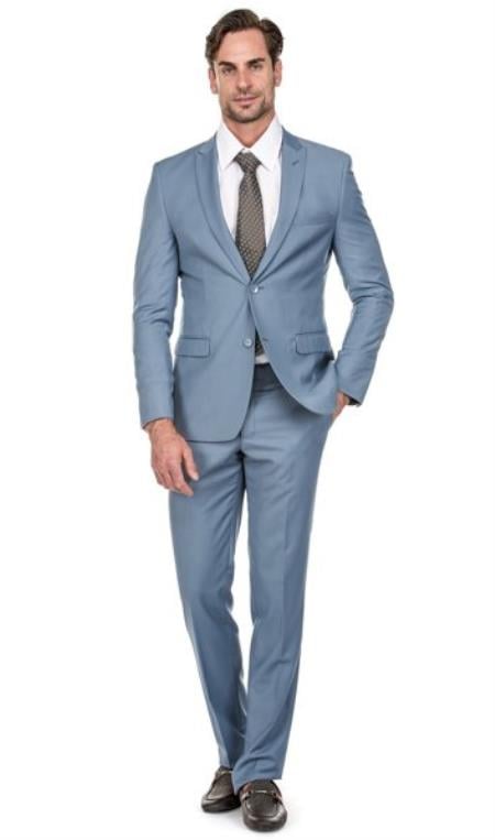 Mens Suits Los Angeles Why Rent To Setup The Group - Call: 3104300939 Slim Fit Suits - Prom 2026 Suits - Baby Blue 2 Button Groomsmen Suit