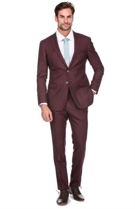 Mens Suits Los Angeles Why Rent To Setup The Group - Call: 3104300939 Slim Fit Suits - Prom 2026 Suits - Burgundy 2 Button Groomsmen Suit