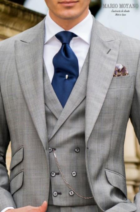Mens Suits Los Angeles Why Rent To Setup The Group - Call: 3104300939 Light Grey Suit With Double Breasted Vest Grooms and Groomsmen Suit