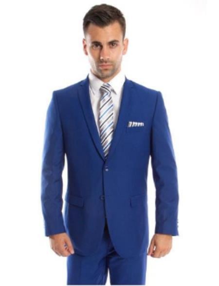 Mens Neon Blue Suit