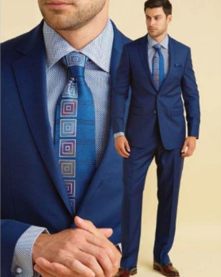 Mens Neon Blue Suit