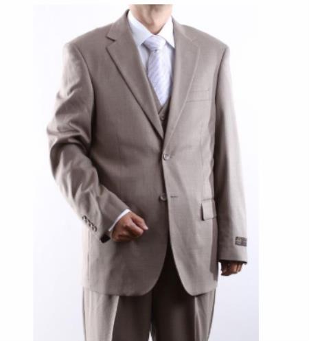 Tan Pinstripe Suit - Beige Pinstripe Suit