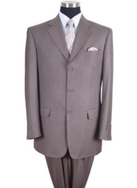 Tan Pinstripe Suit - Beige Pinstripe Suit