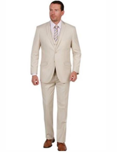Mens Slim Fit Vested Suit - Slim Fit 3 Pieces Gray Suit