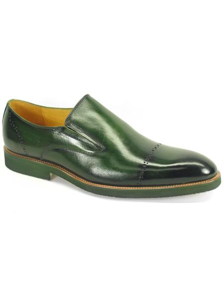 Carrucci Emerald Calfskin Leather Brushed