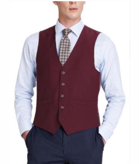 Mens Big and Tall Dress Vests Burgundy