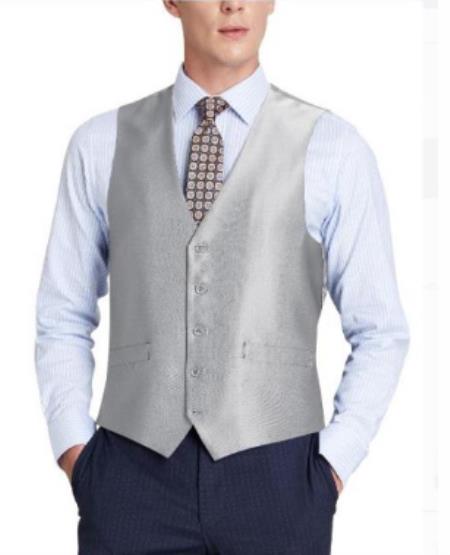 Mens Big and Tall Dress Vests Grey (Shark Skin)