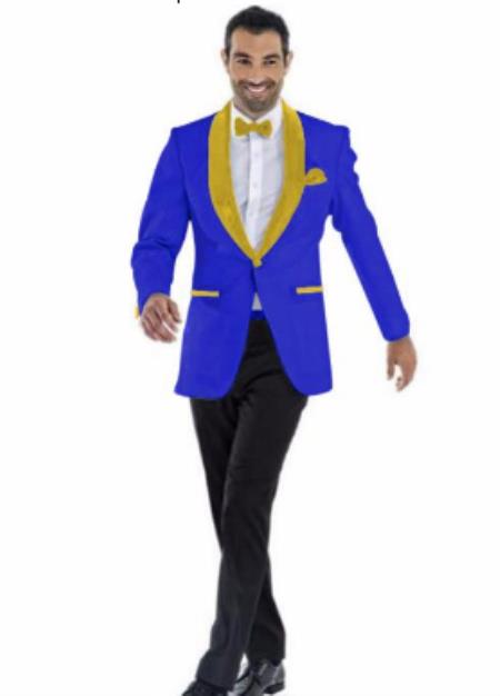 Mens Empire Sky Blue Sparkle Prom Blazer with Red Trim