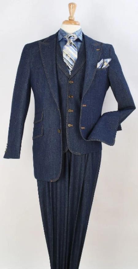 Cheap Plus Size Mens Blue Suit For Big Men Online - Big and Tall Sizes