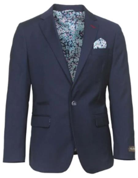 Mens Navy Slim Fit Sport Coat