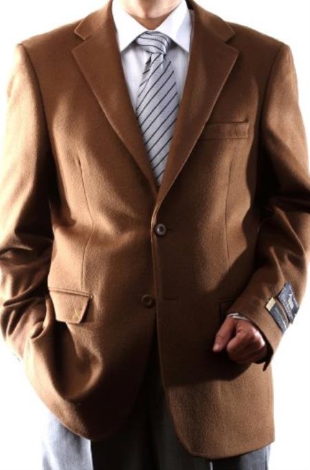 Mens Vicuna Sport Coat - Vicuna Camel Color Blazer And Cashmere Fabric