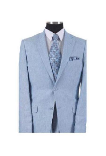 Mens Light Blue Summer Suit - Light Blue Wedding Suit