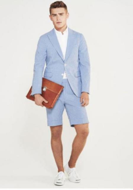 Mens Light Blue Summer Suit - Light Blue Wedding Suit