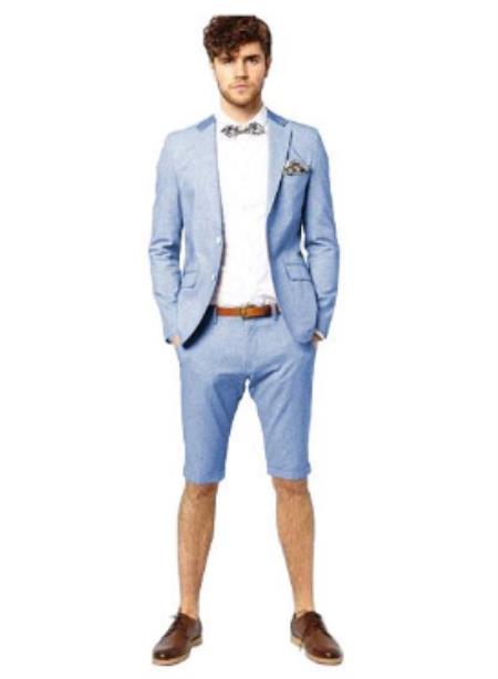 Mens Light Blue Summer Suit - Light Blue Wedding Suit
