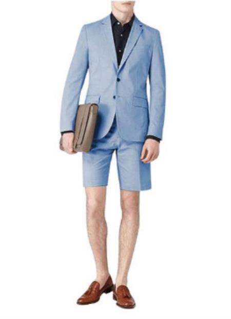 Mens Light Blue Summer Suit - Light Blue Wedding Suit