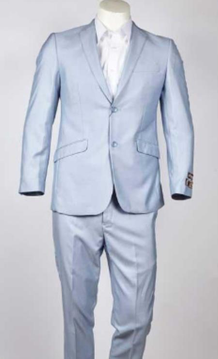 Mens Light Blue Summer Suit - Light Blue Wedding Suit