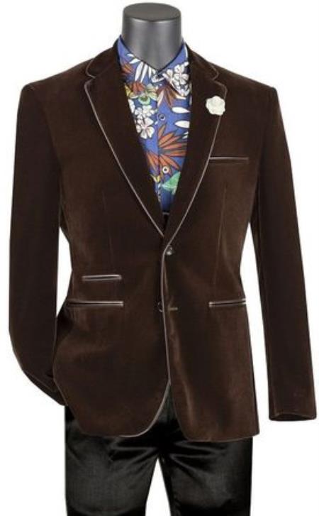Mens Prom 2026 Party Jacket Brown Slim Fit