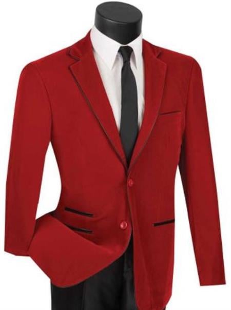 Mens Prom 2026 Party Jacket Red Slim Fit