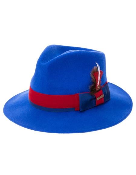 Mens Hat in Royal Blue and Red