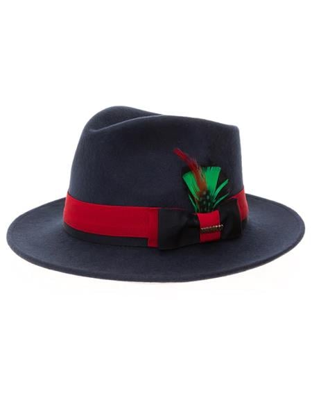Mens Hat in Navy and Red