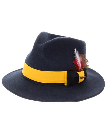 Mens Hat in Navy and Gold