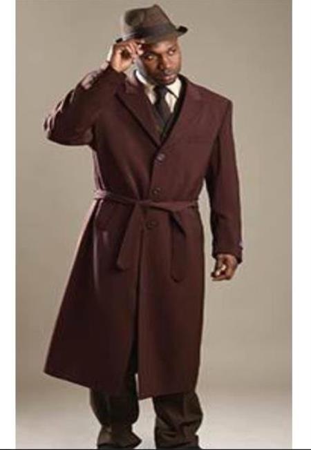 Mens Cashmere Blend Brown Coat Full length - Cashmere Overcoat