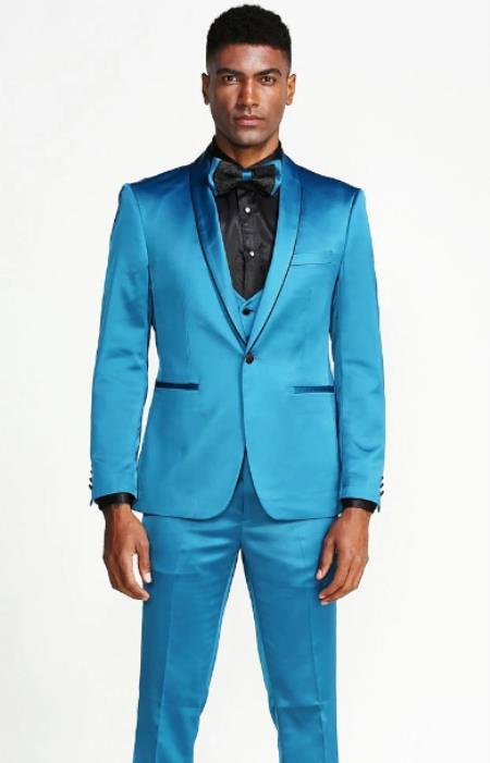SKU#JA58769 Teal Tuxedo - Teal Prom Suits - Teal Prom 2025 Tuxedos Jacket