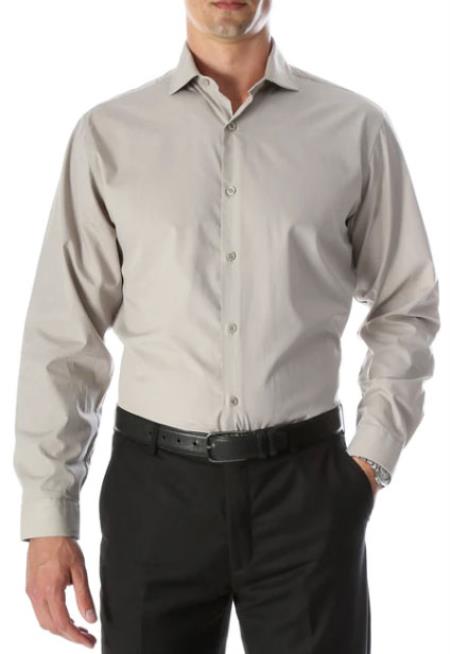 Mens Slim Fit Cotton Shirt - Grey