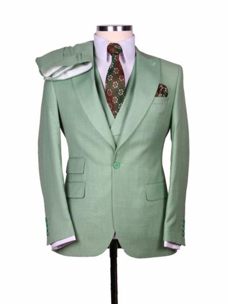 Big Lapel - Wide Lapel - Tom Ford Style Suit - Ticket Pocket - Sky Blue
