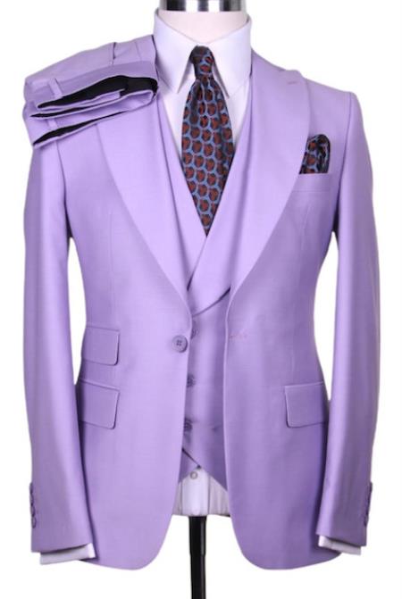 Big Lapel - Wide Lapel - Tom Ford Style Suit - Ticket Pocket - Burgundy