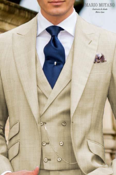 Mens Suits Los Angeles Why Rent To Setup The Group - Call: 3104300939 Cream Suit With Double Breasted Vest Groomsmen Suit