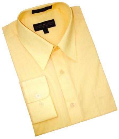 Mens Yellow Dress Shirt Yellow