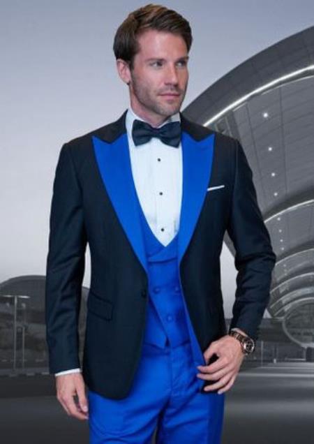 Men'S Black Trim Lapel Two Toned Red Fashion Tux By Statement Suits Clothing Confidence main image 0