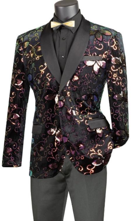 Mens Blazer - Turquoise and Gold Paisley Blazer - Fashion Prom Sport Coat main image 1