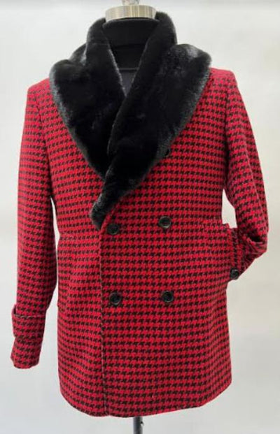 Mens Plaid Overcoat