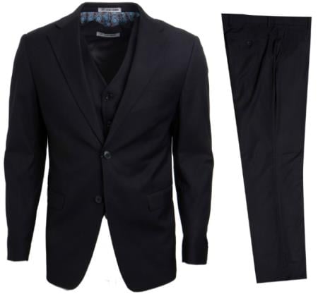 Mens Stacy Adams Suit - Designer Suit - 3 Piece Suit - Vested Suit - Flat Front Pant-Modern Fit Suits Medium Grey Suit main image 1