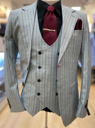 Grey And Black Suit